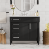 36'' Bathroom Vanity with Top Resin Sink, Freestanding Bathroom Storage Cabinet with 2 Drawers and a Tip-out Drawer, Solid Wood Frame Vanity Set