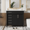 36'' Bathroom Vanity with Top Resin Sink, Freestanding Bathroom Storage Cabinet with 2 Drawers and a Tip-out Drawer, Solid Wood Frame Vanity Set