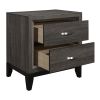 Contemporary Styling Gray Finish 1pc Nightstand Dovetail Drawers Unique Bedroom Furniture