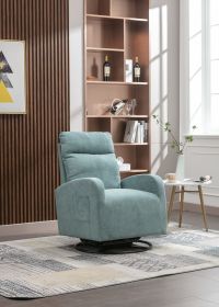 JiaDa Upholstered Swivel Glider.Rocking Chair for Nursery in Light Blue.Modern Style One Left Bag