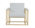 Larson Modern White Leatherette & Gold Accent Chair