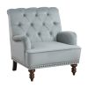 Luxurious Living Room Accent Chair 1pc Gray Velvet Upholstered Button Tufted Nailhead Trim Modern Living Room Furniture