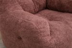 Soft Tufted Foam Bean Bag Chair With Teddy Fabric Bean Paste Red