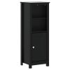 Bathroom Cabinet BERG Black 15.7"x13.4"x43.3" Solid Wood Pine