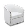 Trenton Swivel Arm Chair - Milky