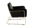 Keira 29.5" Black Velvet Accent Chair with Metal Base