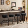 30" Tall, Round High Bar Stools, Set of 2 - Contemporary upholstered dining stools for kitchens