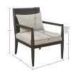 Handcrafted Seagrass Back Armchair with Removable Seat Cushion and Back Pillow