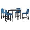 5-piece Counter Height Dining Table Set with One Faux Marble Dining Table and Four Upholstered-Seat Chairs, Table top: 40in.L x40in.W