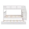 Stairway Full-Over-Full Bunk Bed with Twin size Trundle, Storage and Guard Rail for Bedroom, Dorm - White(OLD SKU :LP001210AAK)