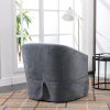 360-degree Swivel Accent Armchair Linen Blend Grey