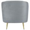 Grey and Gold Upholstered Tufted Chair