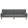 Sofa Bed with Armrests Dark Gray Fabric