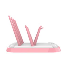 Multifunctional Portable Feeding Bottle Drying Rack (Color: Pink)