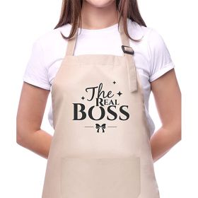 Neck-hanging Apron Barbecue Restaurant Service (Option: Khaki-Polyester)