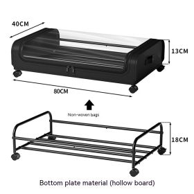 Cloth Bed Bottom Clothes Storage Car Large Capacity Dust-proof Non-woven Fabric Storage Rack (Color: Black)