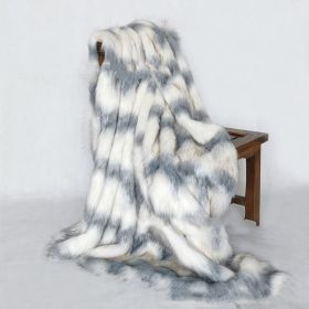 Artificial Fox Fur Blanket (Option: Blue Water Wave-180cmx150cm)