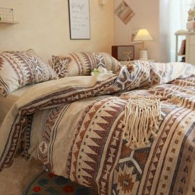 Bohemian Brown Bed Cotton Geometric Pattern (Option: Gourmet Party-1.2meter bed sheet)