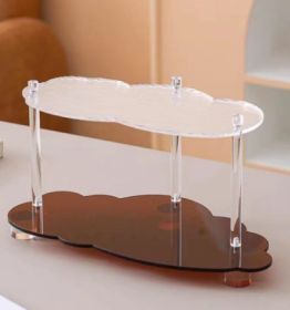 Wavy Acrylic Shelf Living Room Desktop Cup Storage Rack (Option: Small Size Brown)