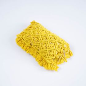 Hand-woven Tassel Pillow (Option: Yellow-24X15CM)