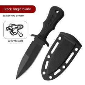 Outdoor Knife Straight Knife Camping Portable Fruit Knife (Option: Black Blade Black Handle-121)