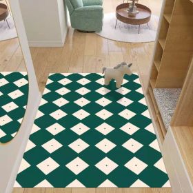 Simple Geometric Home Entrance Floor Mat Crystal Velvet Absorbent Non-slip Arched Rectangle Carpet Home Decoration Foot Mat Semi-circle Door Mat (Main Color: 01 Rectangle, size: 40*60cm)