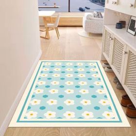 Simple Geometric Home Entrance Floor Mat Crystal Velvet Absorbent Non-slip Arched Rectangle Carpet Home Decoration Foot Mat Semi-circle Door Mat (Main Color: 03 Rectangle, size: 80*120cm)