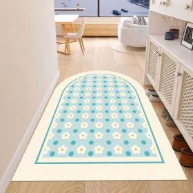 Simple Geometric Home Entrance Floor Mat Crystal Velvet Absorbent Non-slip Arched Rectangle Carpet Home Decoration Foot Mat Semi-circle Door Mat (Main Color: 03 Arched, size: 60*90cm)