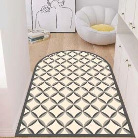 Simple Geometric Home Entrance Floor Mat Crystal Velvet Absorbent Non-slip Arched Rectangle Carpet Home Decoration Foot Mat Semi-circle Door Mat (Main Color: 04 Arched, size: 40*60cm)