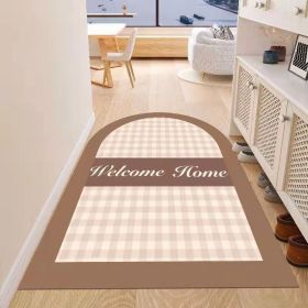 Simple Geometric Home Entrance Floor Mat Crystal Velvet Absorbent Non-slip Arched Rectangle Carpet Home Decoration Foot Mat Semi-circle Door Mat (Main Color: 08 Arched, size: 120*180cm)