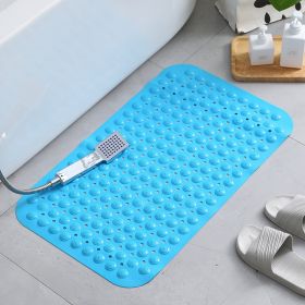 Bath Tub Shower Mat Non-Slip and Extra Large, Bathtub Mat with Suction Cups, Machine Washable Bathroom Mats with Drain Holes (Color: Blue, size: 46*77cm)