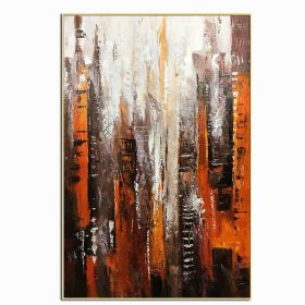 Hand Painted  Red Black White Abstract Oil Painting Minimalist Modern On Canvas Wall Art Decorative For Living Room No Frame (size: 60X90cm)