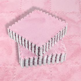 Living Room Carpet Tiles Interlocking Level Loop Square Carpet Tiles Area Rugs Play Mat (Color: Pink, size: 15pcs)