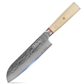 Qulajoy Nakiri Knife 6.9 Inch, Professional Vegetable Knife Japanese Kitchen Knives 67-Layers Damascus Chef Knife (size: Santoku Knife)