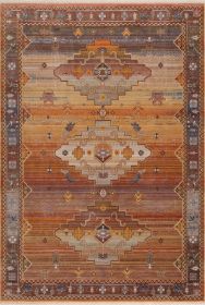 Stylish Classic Pattern Design Vintage Bohemian Southwestern Sierra Area Rug (Color: Brown & Yellow, size: 4' X 6')