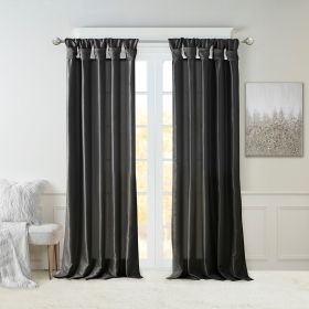 Twist Tab Lined Window Curtain Panel(Only 1 Pc Panel) (Color: as Pic)