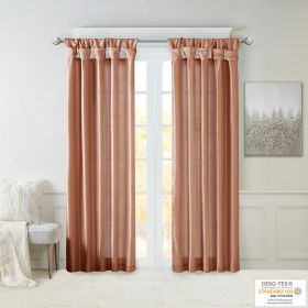 Twist Tab Lined Window Curtain Panel (Color: as Pic)