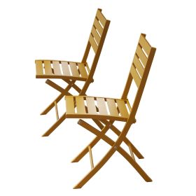 Outdoor Folding Chair Set of 2 All Weather Aluminum Patio Chairs (Color: Yellow)