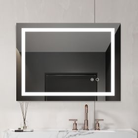 Anti-fog dimmable touch button LED bathroom mirror (default: default)