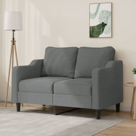 2-Seater Sofa Dark Gray 47.2" Fabric (Color: Gray)