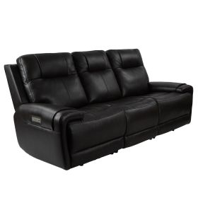 Trevor Triple Power Sofa,Genuine Leather,Lumbar Support,Adjustable Headrest,USB & Type C Charge Port,Middle Armless Chair With Triple Power (Color: as Pic)