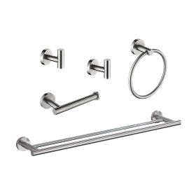 5 Piece Bathroom Towel Rack Set Wall Mount (Color: as Pic)