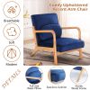 Premium velvet fabric chair with new foam cushion and sturdy rubber wood frame - comfortable and stylish for bedroom, living room and other scenes