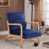 Premium velvet fabric chair with new foam cushion and sturdy rubber wood frame - comfortable and stylish for bedroom, living room and other scenes