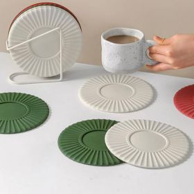 Non-slip Silicone Dining Table Placemat Kitchen Accessories Mat Cup Bar Drink Coffee Mug Pads, Heat Insulation Coasters (Color: Green)