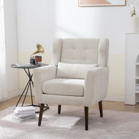 Modern Accent Chair Upholstered Foam Filled Living Room Chairs Comfy Reading Chair Mid Century Modern Chair with Chenille Fabric Lounge Arm Chairs Arm (Color: as Pic)