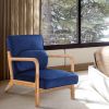 Premium velvet fabric chair with new foam cushion and sturdy rubber wood frame - comfortable and stylish for bedroom, living room and other scenes