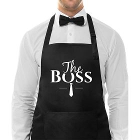 Neck-hanging Apron Barbecue Restaurant Service (Option: Black-Polyester Cotton)